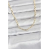 CM 14K Gold Renk Lazer Zincirli Model 60 cm Kadın Kolye