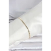 CM 14K Gold Renk Yassı Ezme Zincir Model Kadın Bileklik