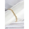 CM 14K Gold Renk Yassı Zincir Model Kadın Bileklik