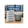ÇÖP TORBASI-KÜÇÜK BOY ÇÖP POŞETİ- OFİS ÇÖP ÇÖPETİ- 50X40 CM - 40 LI- 5 PAKET