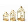 Dekoratif Gold Metal 3lü Kafes Mumluk Seti