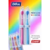 Difaş Medclean Rainbow Diş Fırçası 2 Adet Orta Sert Renkli Yetişkin Diş Fırçası Seti