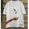 Dijital Baskılı T-Shirt - Beyaz