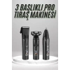 Dijital Göstergeli 3 Başlıklı Tıraş Makinesi Islak Kuru Lazer Öncesi Günlük