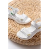 DM-363  Beyaz Baret Cırtlı Dikişli Günlük Kadın Sandalet