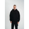 Double Oversize Kapşonlu Nakışlı SweatShirt - Siyah