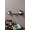 Duvar Rafı Dekoratif 3 Adet Çiçeklik Oval Altın Bendir