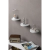 Duvar Rafı Dekoratif 3 Adet Çiçeklik Oval Beyaz