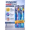 Dynamic Orta Sert Diş Fırçası 2 Adet Medium Çapraz Kıl Teknolojili Dil Temizleyicili Ergonomik Saplı Diş Fırçası