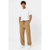 Erkek 2li Bürümcük Kumaş Beli Lastikli Bağcıklı Bol Paça Pantolon - Beyaz/Vizon