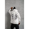 Erkek 98 Baskılı Kapşonlu Sweat - Beyaz