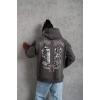 Erkek 98 Baskılı Kapşonlu Sweat - Gri