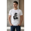 Erkek Atatürk Baskılı Tişört Kısa Kollu Bisiklet Yaka  T-Shirt - Beyaz