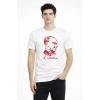 Erkek Atatürk Baskılı Tişört Kısa Kollu Bisiklet Yaka T-Shirt - Beyaz