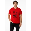 Erkek Atatürk Baskılı Tişört Kısa Kollu Bisiklet Yaka T-Shirt - Kırmızı