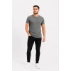 Erkek Basic Tişört Bisiklet Yaka Kısa Kol Günlük Yazlık Slim Fit T-Shirt - Antrasit
