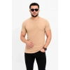 Erkek Basic Tişört Bisiklet Yaka Kısa Kol Günlük Yazlık Slim Fit T-Shirt - Bej