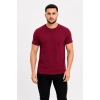 Erkek Basic Tişört Bisiklet Yaka Kısa Kol Günlük Yazlık Slim Fit T-Shirt - Bordo