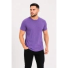 Erkek Basic Tişört Bisiklet Yaka Kısa Kol Günlük Yazlık Slim Fit T-Shirt - Mor
