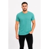 Erkek Basic Tişört Bisiklet Yaka Kısa Kol Günlük Yazlık Slim Fit T-Shirt - Su Yeşili