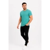 Erkek Basic Tişört Bisiklet Yaka Kısa Kol Günlük Yazlık Slim Fit T-Shirt - Su Yeşili