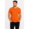 Erkek Basic Tişört Bisiklet Yaka Kısa Kol Günlük Yazlık Slim Fit T-Shirt - Turuncu