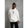 Erkek Baskılı Kapüşonlu Sweat - Beyaz
