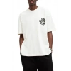 Erkek Baskılı Oversize T-shirt - Beyaz