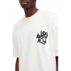 Erkek Baskılı Oversize T-shirt - Beyaz