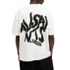 Erkek Baskılı Oversize T-shirt - Beyaz