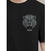 Erkek Baskılı Oversize T-shirt - Siyah