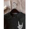 Erkek Baskılı Oversize T-shirt - Siyah