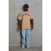 Erkek Baskılı T-Shirt Kısa Kol Bisiklet Yaka Regular Fit Rahat Kalıp Günlük Tişört - Bej
