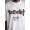 Erkek Baskılı T-Shirt Kısa Kol Bisiklet Yaka Regular Fit Rahat Kalıp Günlük Tişört - Beyaz