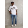 Erkek Baskılı T-Shirt Kısa Kol Bisiklet Yaka Regular Fit Rahat Kalıp Günlük Tişört - Beyaz