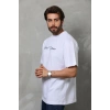 Erkek Baskılı T-Shirt Kısa Kol Bisiklet Yaka Regular Fit Rahat Kalıp Günlük Tişört - Beyaz