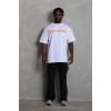 Erkek Baskılı T-Shirt Kısa Kol Bisiklet Yaka Regular Fit Rahat Kalıp Günlük Tişört - Beyaz