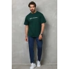 Erkek Baskılı T-Shirt Kısa Kol Bisiklet Yaka Regular Fit Rahat Kalıp Günlük Tişört - Çağla Yeşili