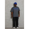 Erkek Baskılı T-Shirt Kısa Kol Bisiklet Yaka Regular Fit Rahat Kalıp Günlük Tişört - Füme