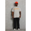 Erkek Baskılı T-Shirt Kısa Kol Bisiklet Yaka Regular Fit Rahat Kalıp Günlük Tişört - Gri