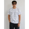 Erkek Batik Desenli Tişört Bisiklet Yaka Kısa Kol Regular Fit T-shirt - Gri