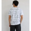 Erkek Batik Desenli Tişört Bisiklet Yaka Kısa Kol Regular Fit T-shirt - Gri