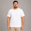 Erkek Battal Big Size Basic Tişört Bisiklet Yaka Rahat Kalıp T-Shirt - Beyaz