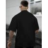 Erkek Bisiklet Yaka Kısa Kol Baskılı T-shirt - Siyah