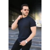Erkek Bisiklet Yaka Petek Dokulu Kısa Kollu Triko Tişört