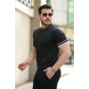 Erkek Bisiklet Yaka Ribanalı Kısa Kollu Tshirt