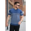 Erkek çizgi Desenli Bisiklet Yaka Kısa Kollu T-sihrt