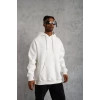 Erkek Düz Kapüşonlu Sweat - Beyaz