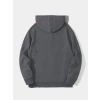Erkek Düz Kapüşonlu Sweat - Füme