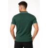 Erkek Fermuarlı Yaka Fitilli Triko Kısa Kollu Regular Fit Tişört T-shirt - Yeşil